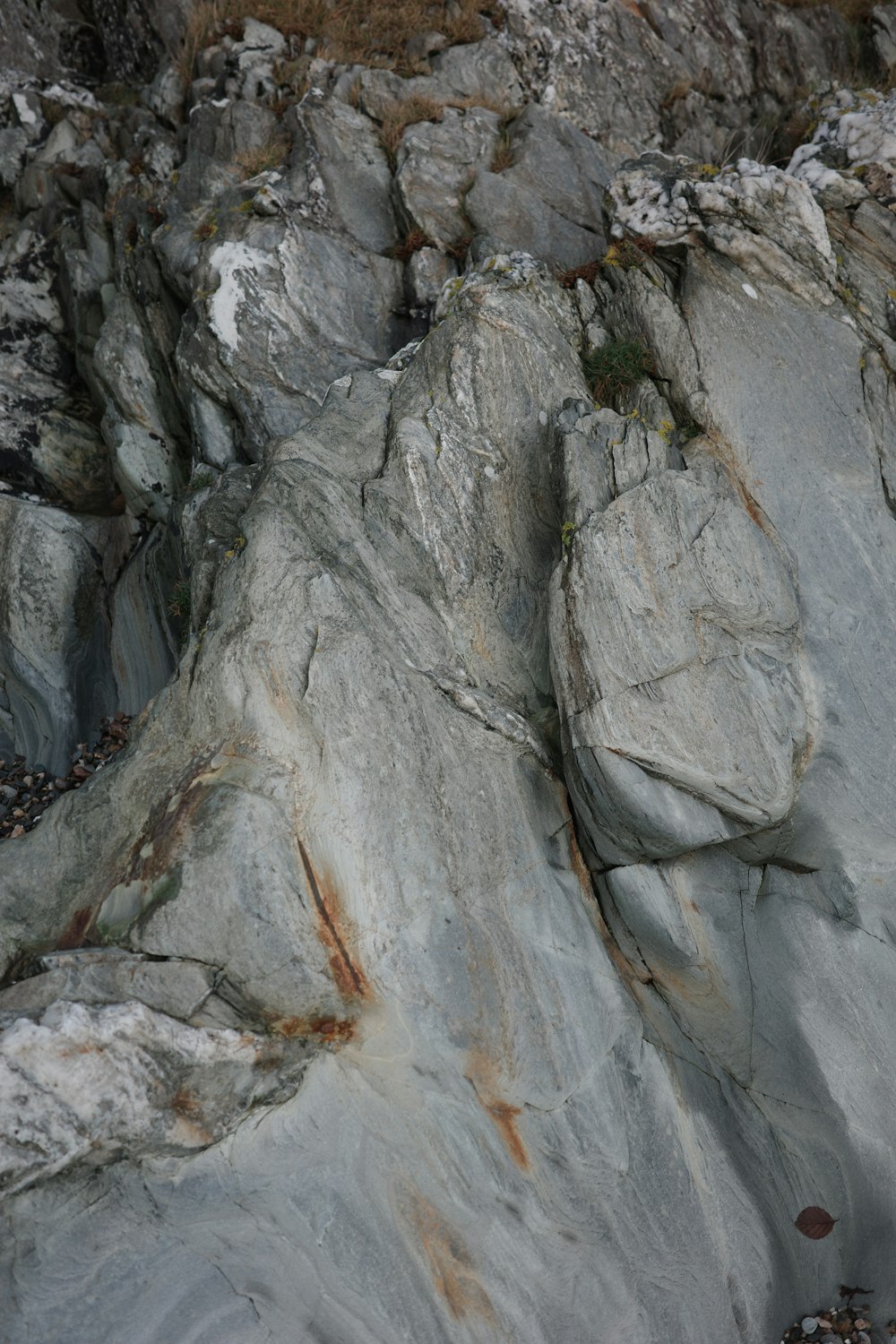 a bird sitting on top of a rock formation