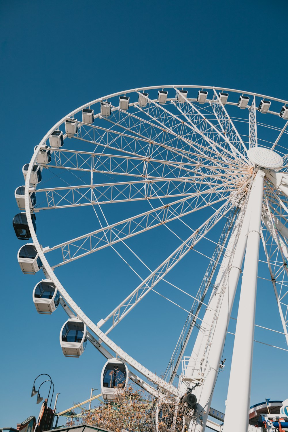 a large ferris wheel on a clear day