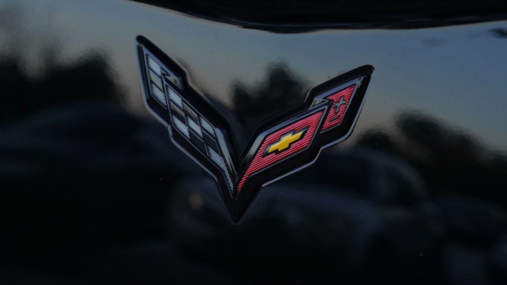 a close up of the emblem on a car
