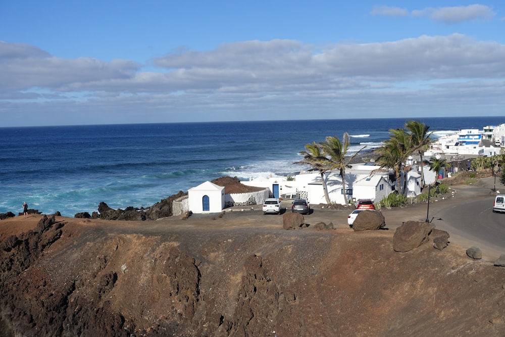 a view of the ocean from a cliff