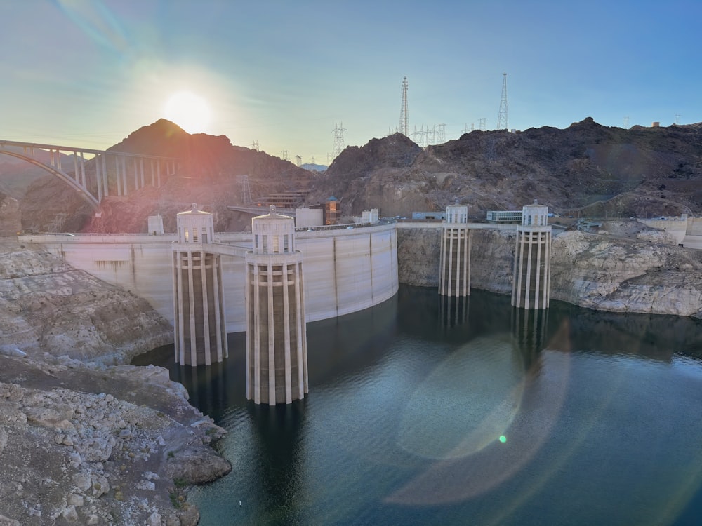 a large body of water surrounded by mountains