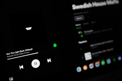 Dark mode view of the Sonarix player with global controls and track details.