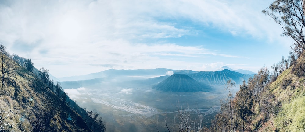 a view of a mountain range from a high point of view