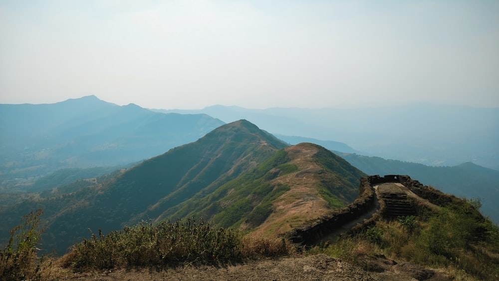 a view of the mountains from a high point of view