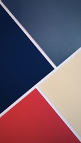 An example layout design in red, white, and blue.