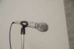 a microphone that is on top of a stand