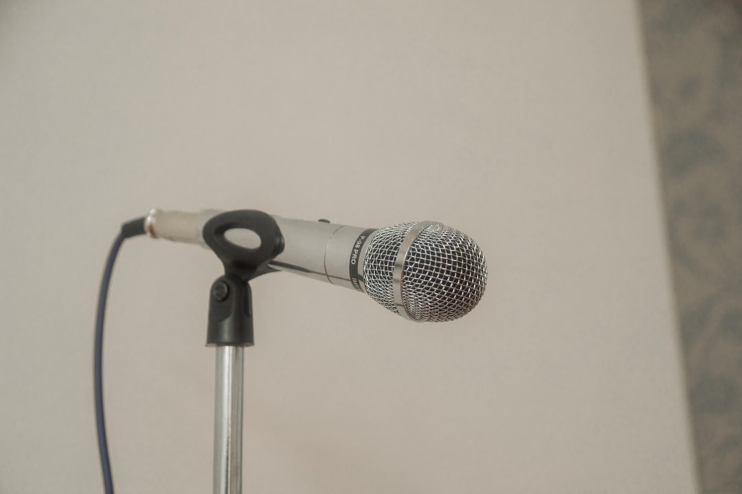 a microphone that is on top of a stand,
