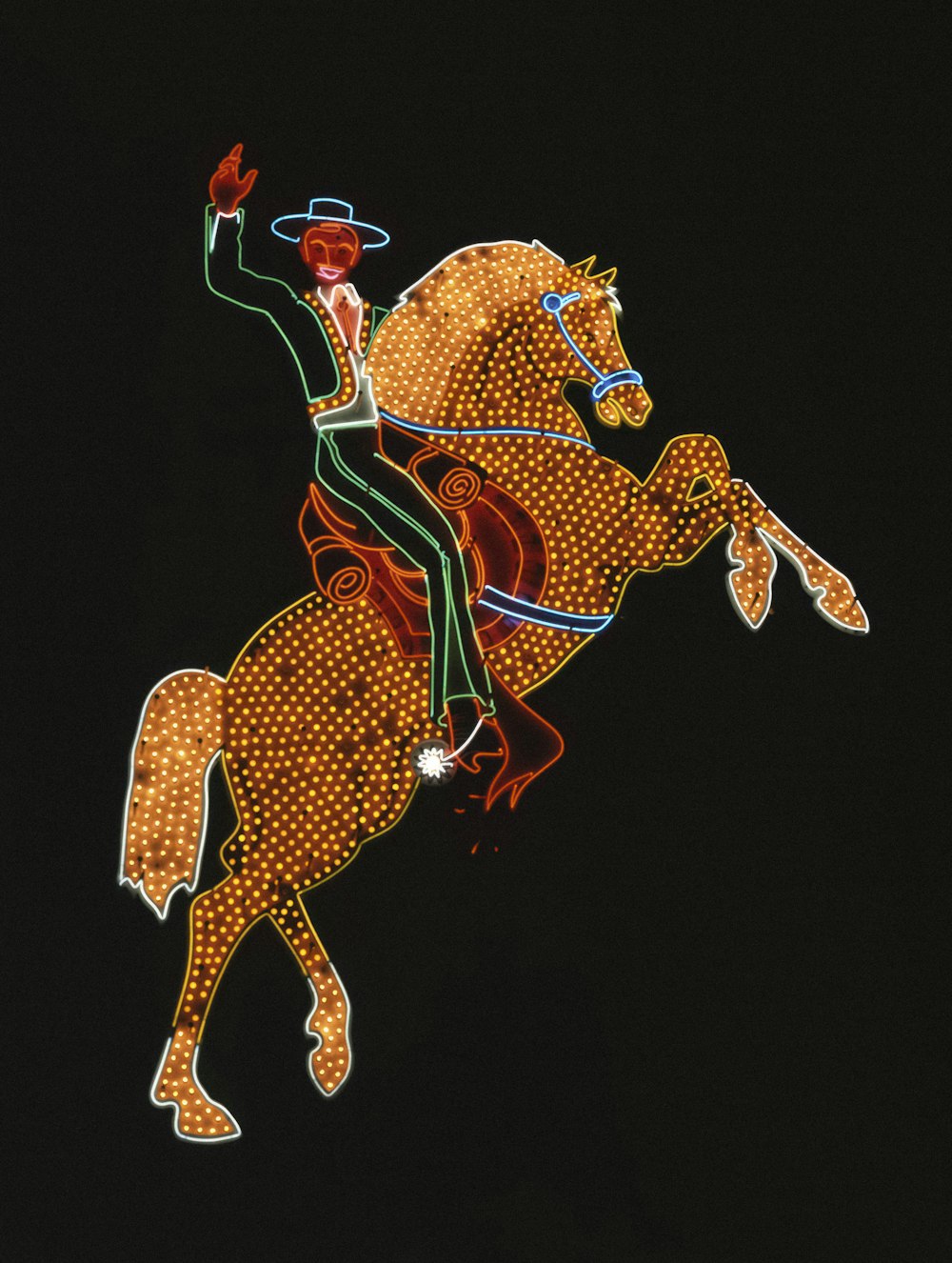 Hacienda Horse and Rider, historic neon sign, Las Vegas, Nevada