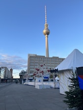 Public plaza with social WiFi access points and digital TV broadcasting setup.