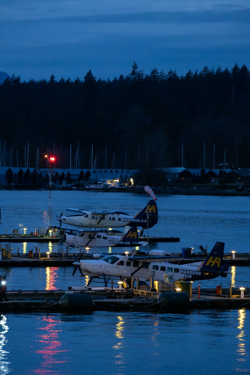 a couple of planes that are sitting in the water