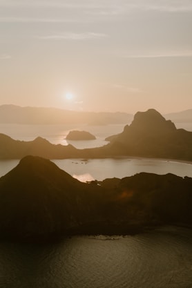 Spectacular sunset over the hills of Labuan Bajo in Flores Indonesia
