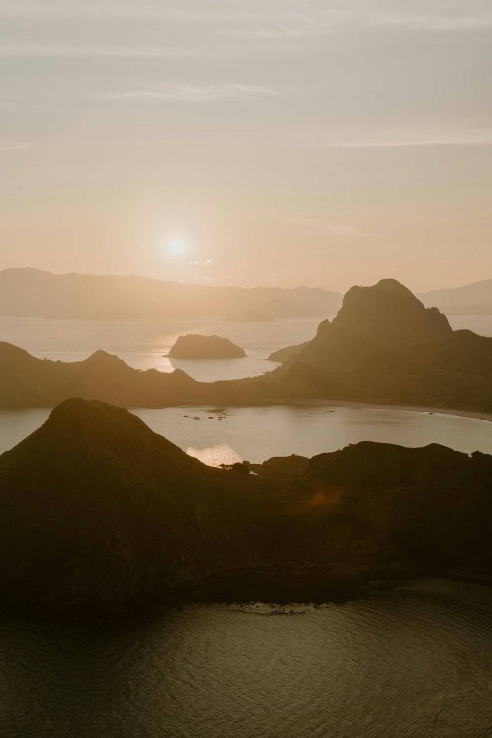 a large body of water surrounded by mountains