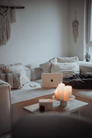 A cozy living room scene showcasing minimalist home decor items.