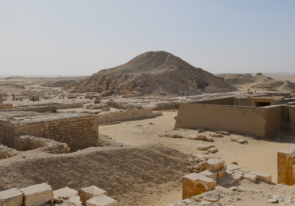 the ruins of a village in the desert