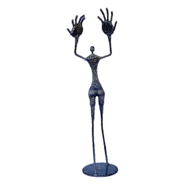 A unique sculpture presented in an auction environment.