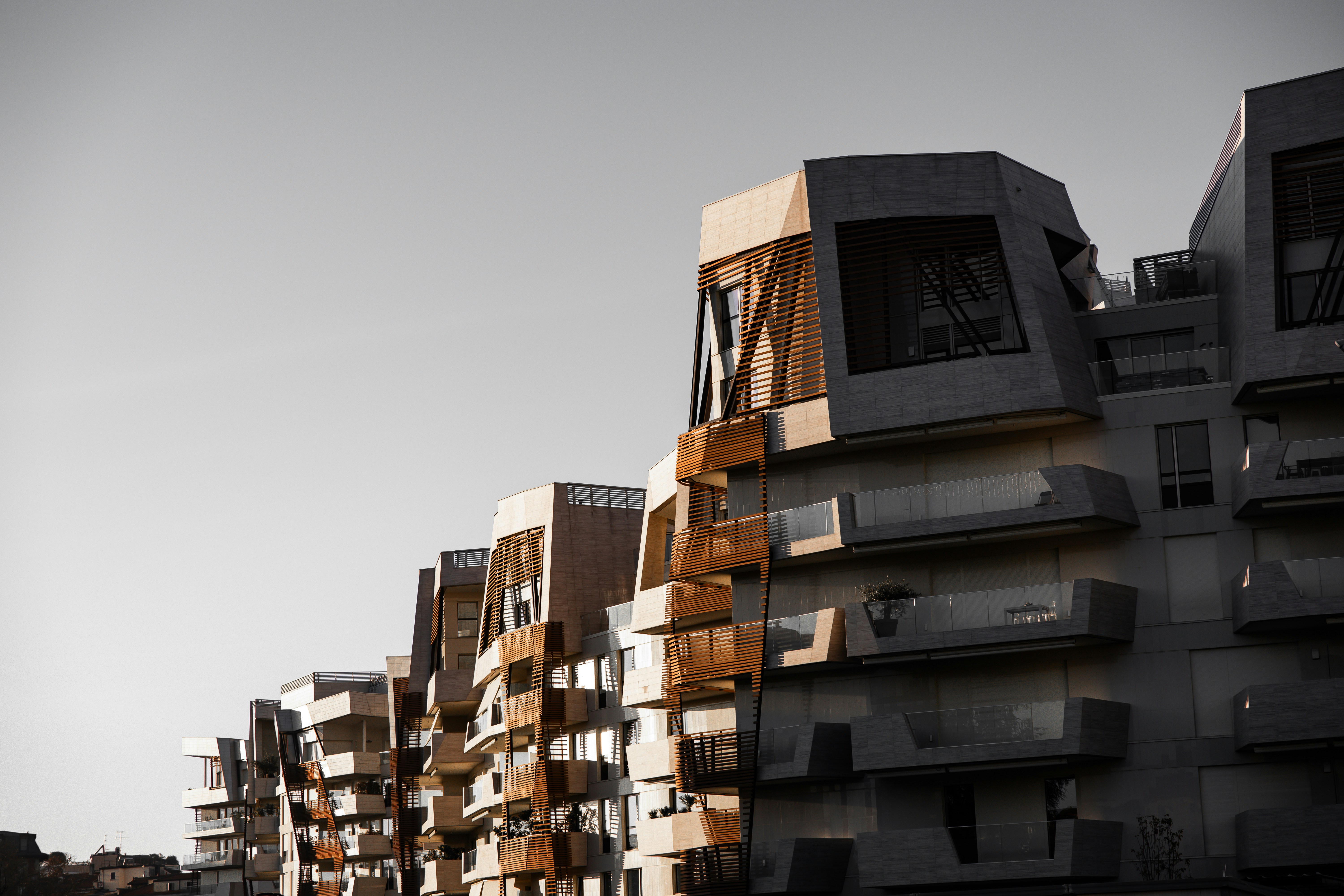 Modern skyscraper balconies