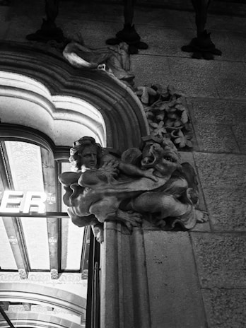 A close-up of a backlit sign highlighting intricate design details.