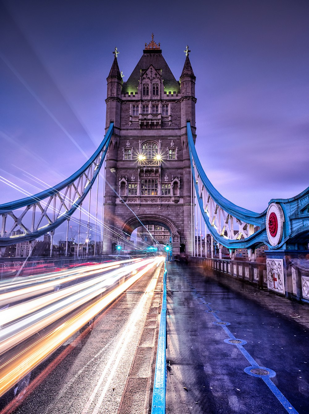 a long exposure shot of the tower bridge