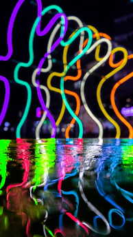 Dynamic collage of diverse influencers in action, highlighted with sharp white neon outlines against a dark backdrop.