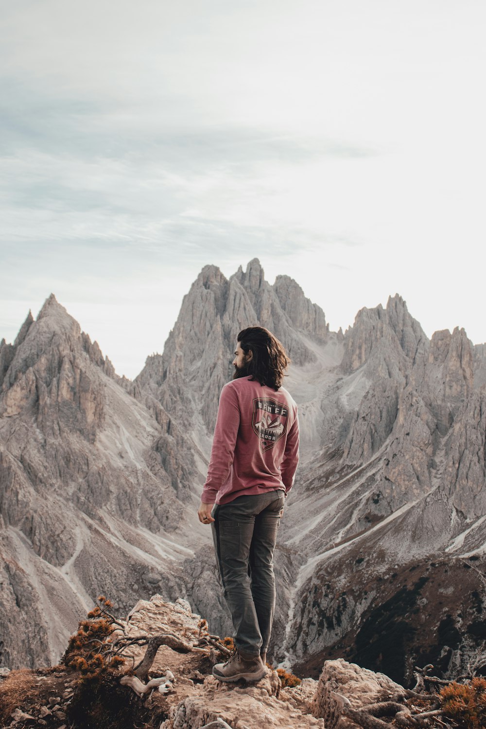 a person standing on top of a mountain