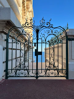 a gate that has a cross on it