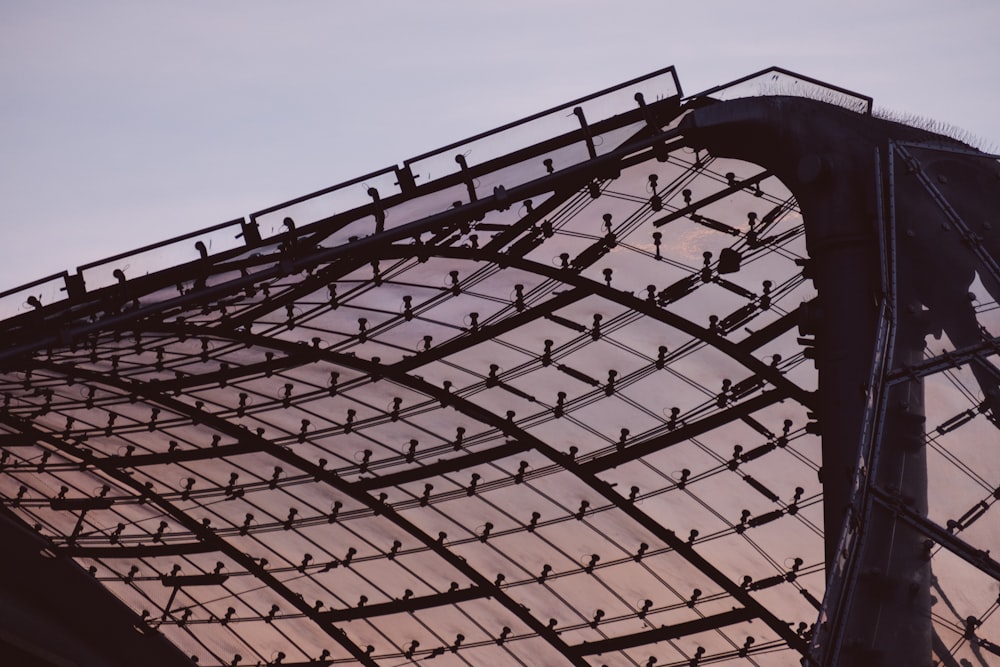 a bird is perched on the roof of a building