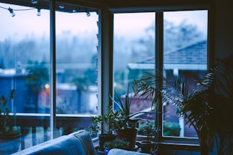 A bright, inviting living room filled with subtle mist from a sleek humidifier and fresh flowers on a wooden table.