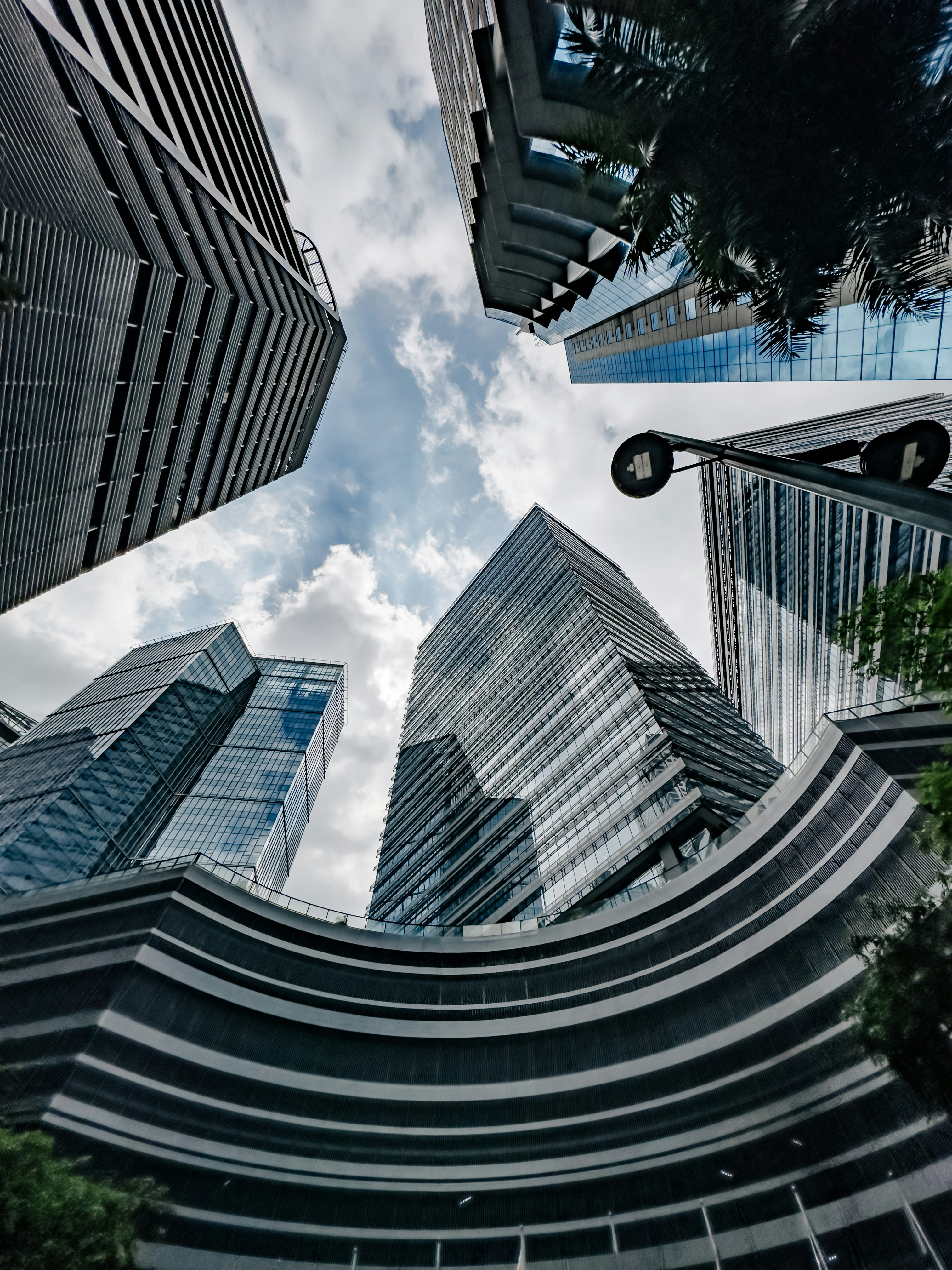a group of tall buildings sitting next to each other
