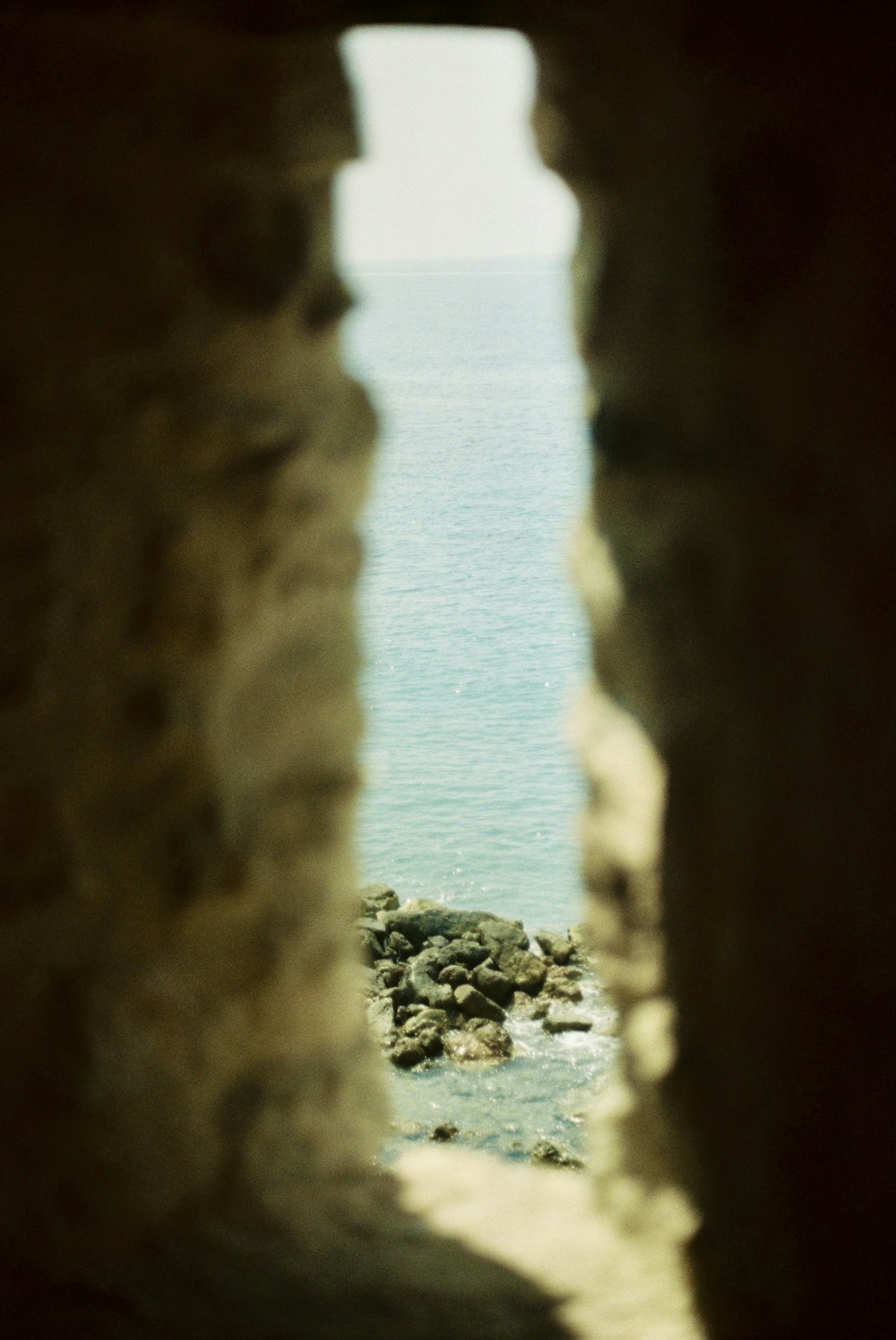 a view of a body of water through a window