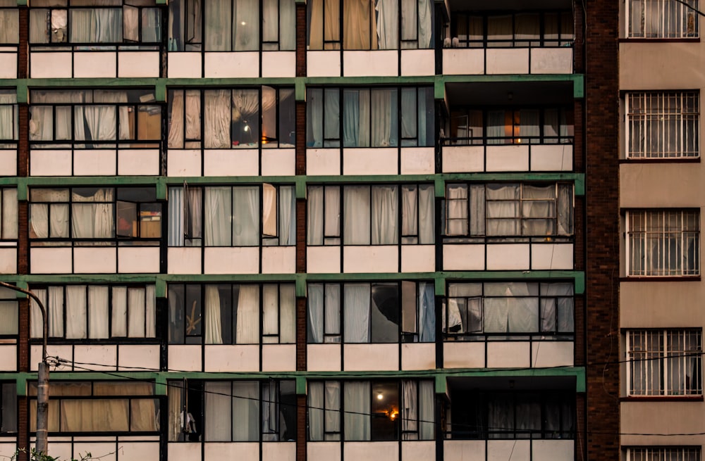 a very tall building with lots of windows