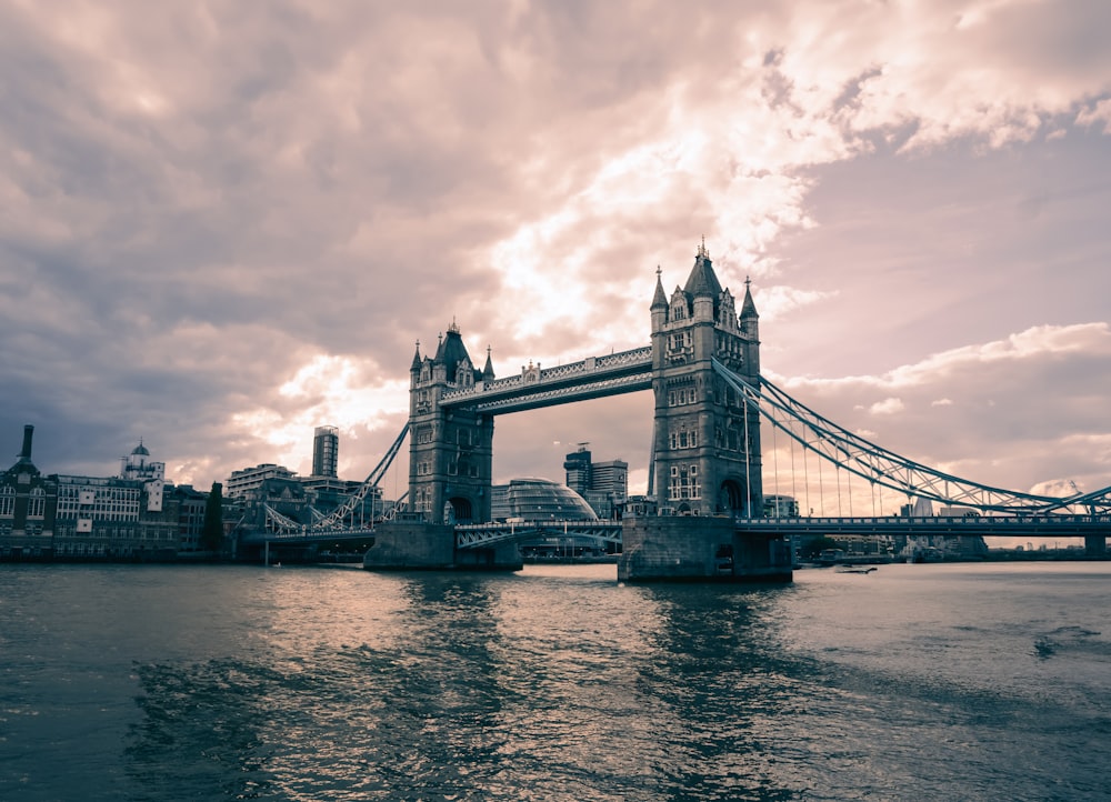 a large bridge spanning over a body of water