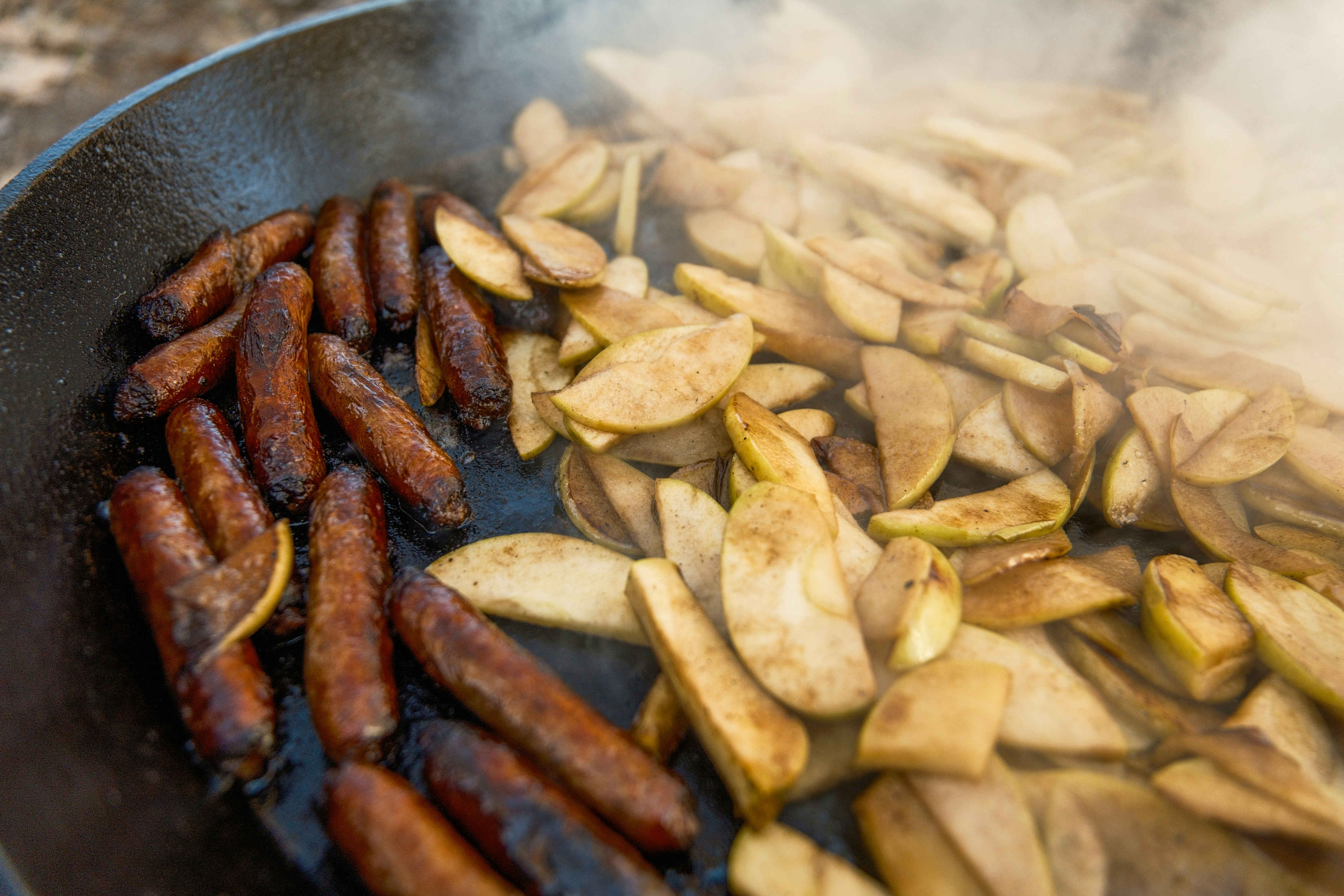a frying pan filled with lots of food