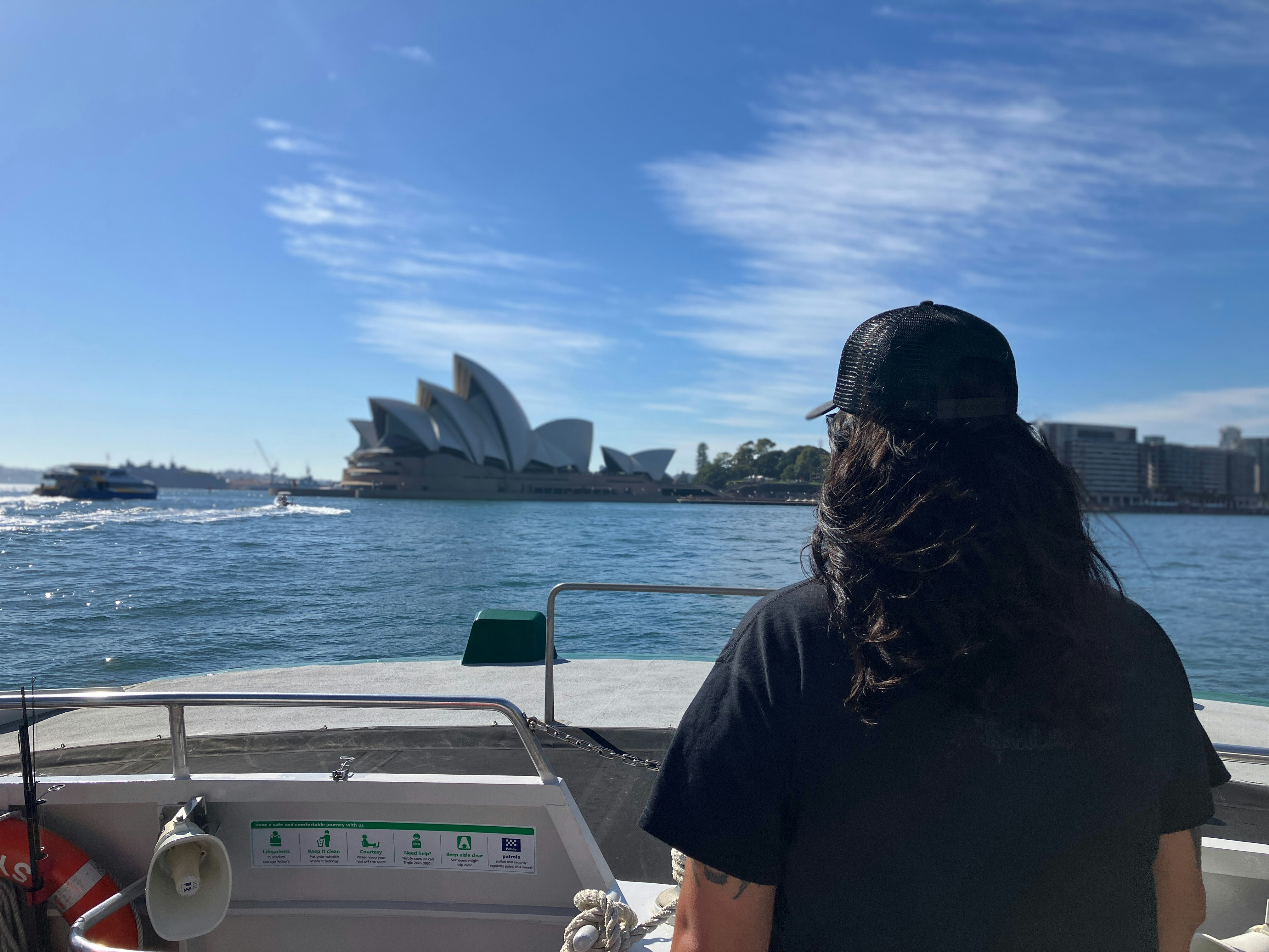 On Rivercat approaching the Sydney Opera House Sat December 2923