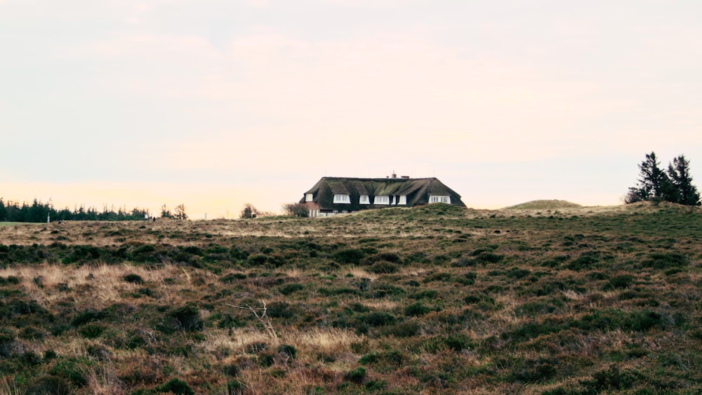 a house sitting on top of a lush green hillside