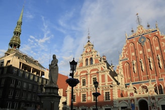 a large building with a clock on the top of it