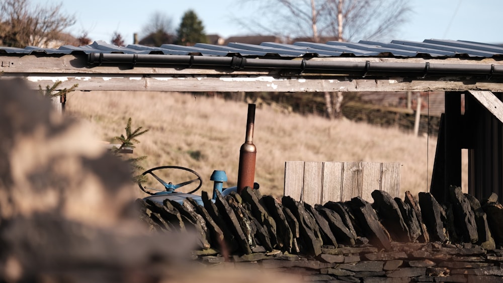 a small building with a solar panel on top of it