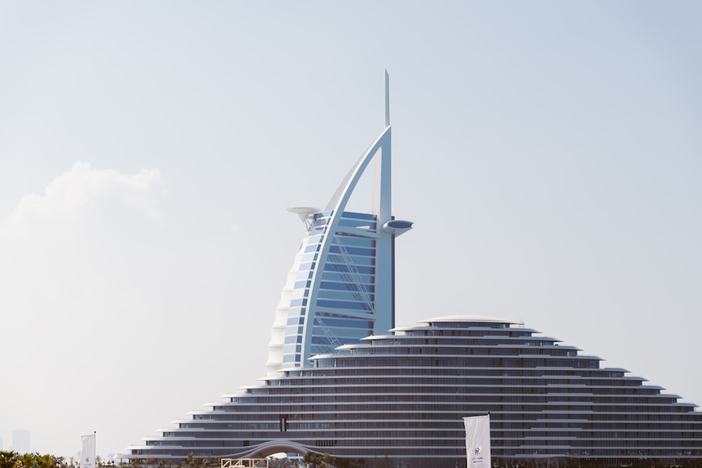 a tall building with a very tall spire on top of it