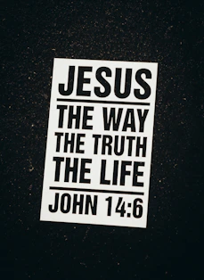 a sticker with the words jesus the way the truth the life john 14 6