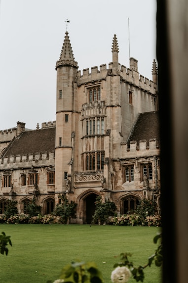 a large building with a clock on the front of it