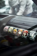 a car with a bunch of stickers on it