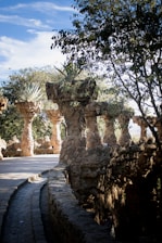 A hardscaped area featuring elegant stone pathways and seating.