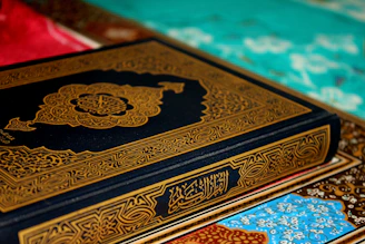 a close up of a book on a table