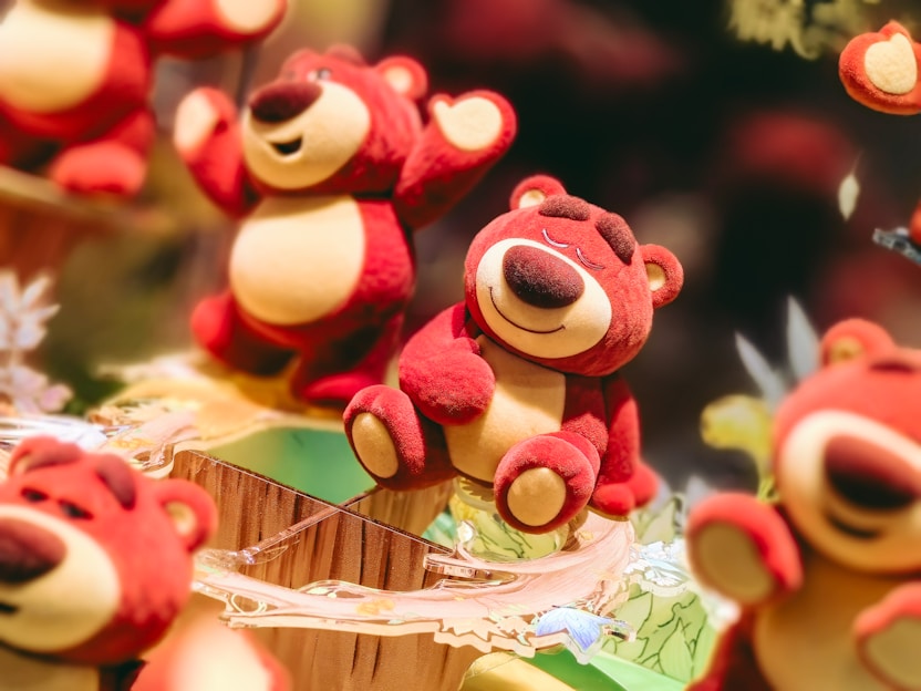 A colorful display of various squishies from Cute Bear Bears.
