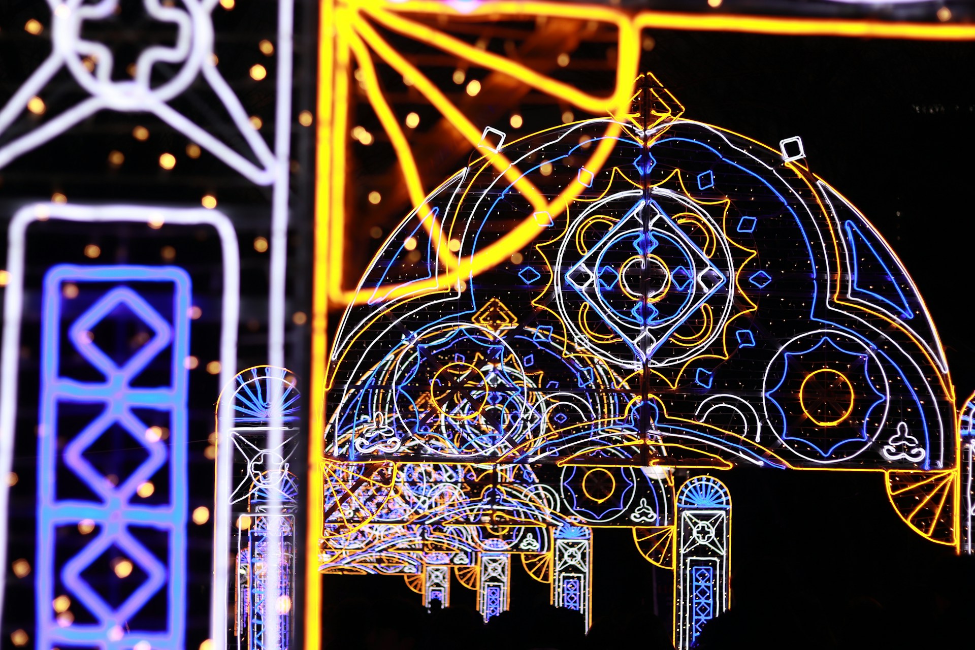 A captivating screenshot showcasing intricate game design with vivid neon details highlighting the game's immersive world.