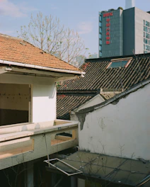 Side-by-side images showing a roof in Lyon before and after renovation.