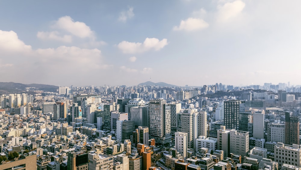 a view of a city from the top of a building