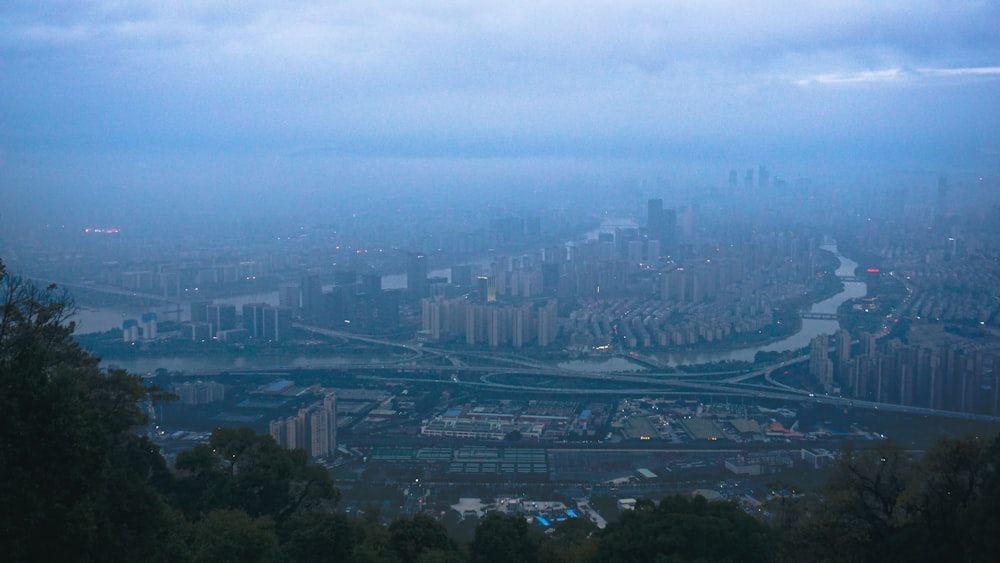 a view of a city from a high point of view