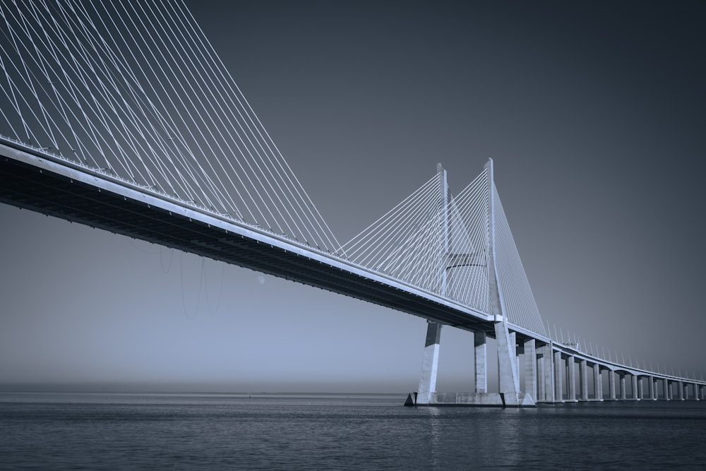 a large bridge spanning over a body of water