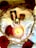 A lit candle is surrounded by red roses and a crown of thorns. A small religious card depicting a figure with a heart is placed nearby, along with seashells and a wooden heart.