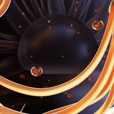 Abstract representation of the four laws of the universe with interconnected golden lines on a dark canvas.